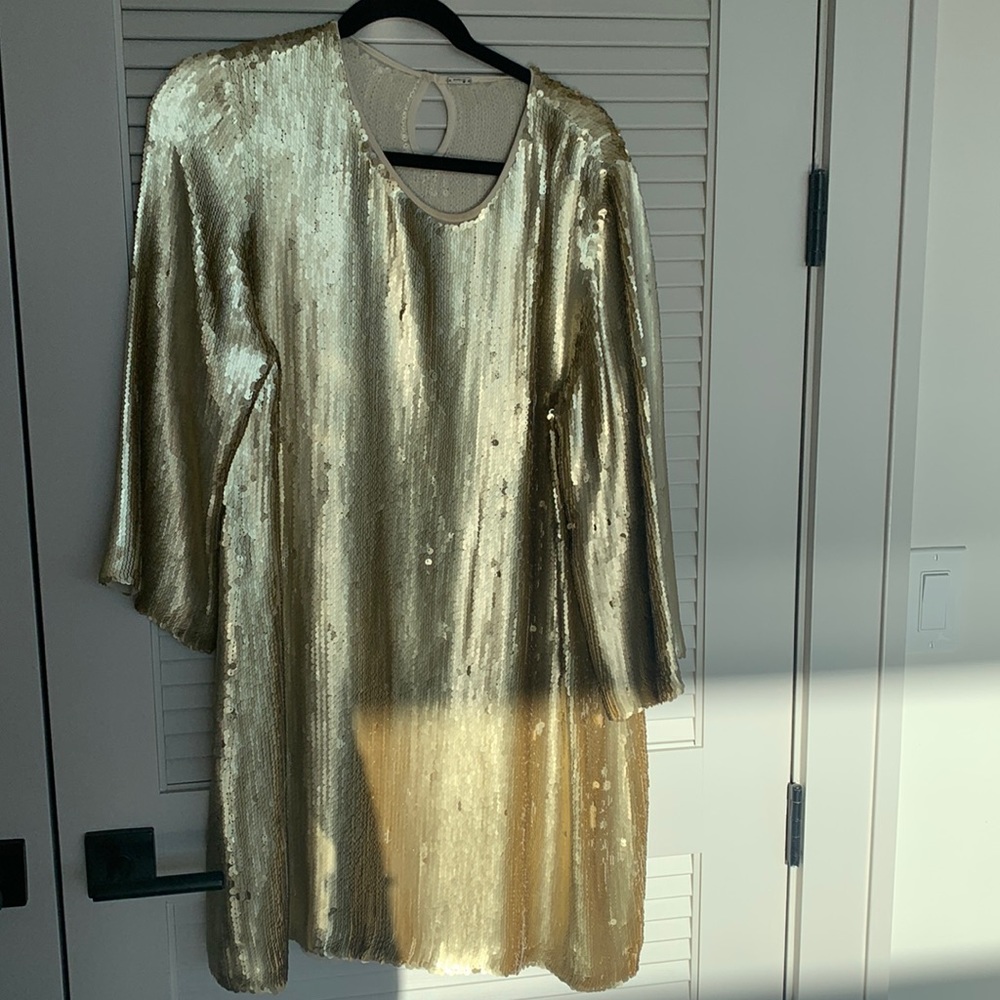 Stunning gold sequin dress size L Chan Luu - worn once